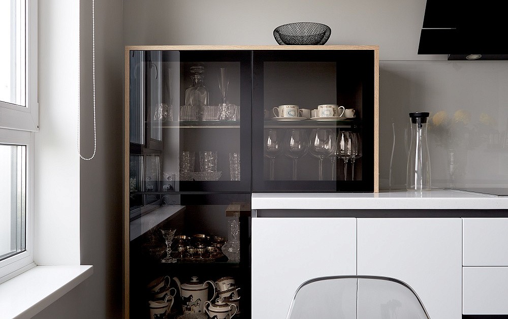 Необычная кухня в скандинавском стиле с островом