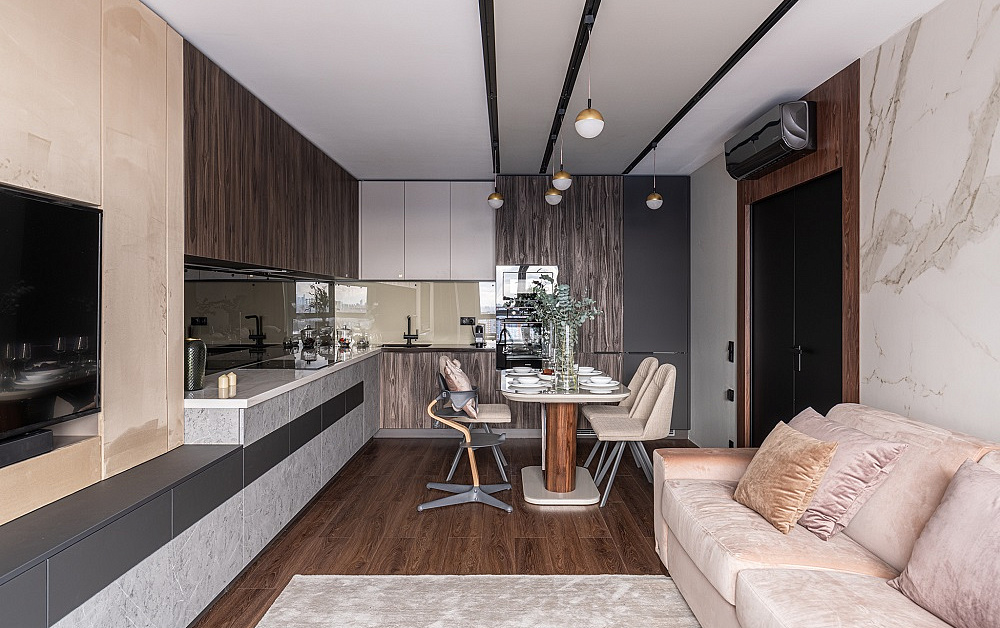 Древесно-песчаная кухня для ТВ-проекта «Квартирный Вопрос» 