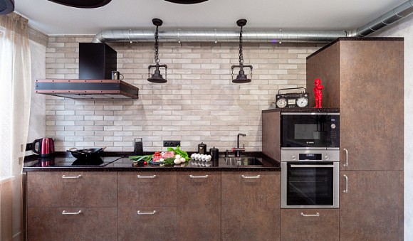 Кухня-гостиная в стиле лофт