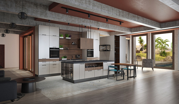 Бежевая кухня в Клину