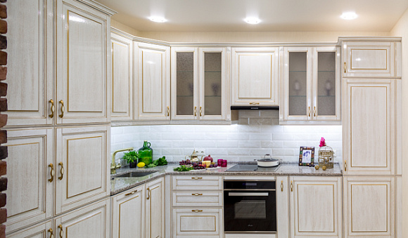 Бежевая кухня в Клину