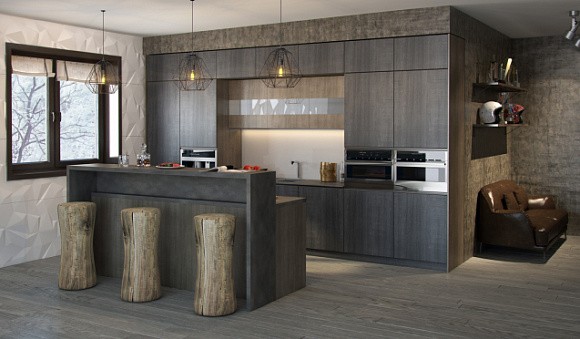 Коричневая кухня в Новосибирске