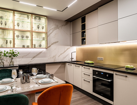 Бежевая кухня в Клину