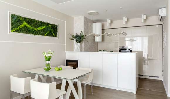 Бежевая кухня в Клину