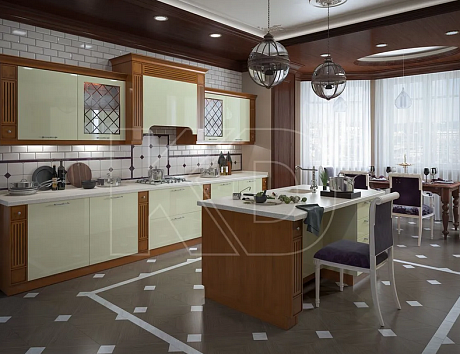 Гарнитур для кухни из массива в магазине