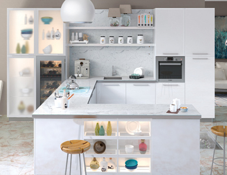 Белая кухня в Липецке