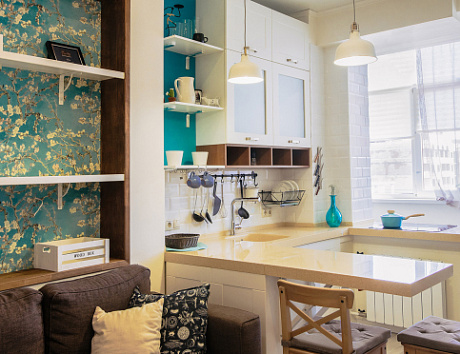 Бежевая кухня в Клину