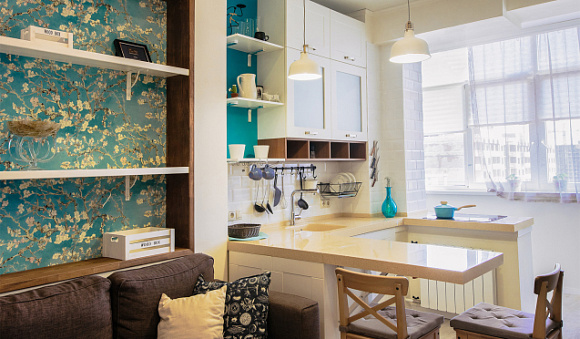 Бежевая кухня в Клину